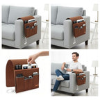 Sofa Armchair Caddy & Remote Control Holder - Armrest Organizer with Side Pocket Storage for Recliner Couch, for magazines, Tablets, Phones, Game Consoles