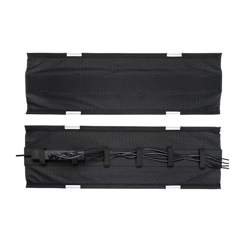 PERFECT POSTURE Mesh Cable Organizer – Under Desk Cable Management with Adjustable Straps, Flexible Mesh, Easy-Access Design, & Standing Desk Compatible – 37.4” (Black) - color: Black, size: 38"