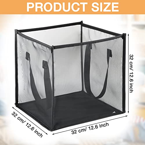 Zopeal 1 Pack Popup Laundry Hamper 13 Inch Collapsible Laundry Baskets with Handles Mesh Clothes Baskets Portable Single Layer Foldable Clothes Hamper Square Bin for Washing (Black,Single-layer) - color: Black, size: Single-layer
