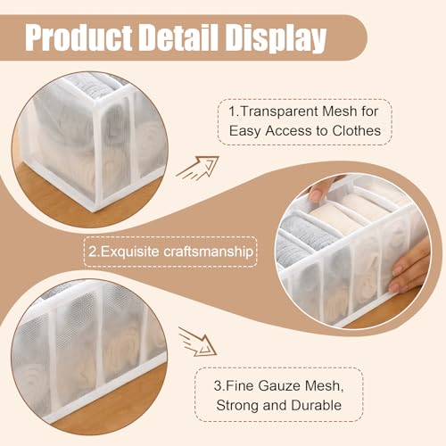 1 Pcs Underwear Storage Box Drawer Underwear Organizer Lingerie Organizer Compartment Storage Box for Wardrobe Drawer Use(White) - color: White-1pc