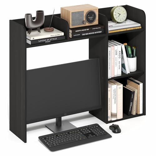 Furinno Classic Desk Shelf, 5-Shelf Desktop Hutch, Book Shelf, 3-Tier Desk Organzier, for Office Supplies, Office Desk Accessories, for Home Office, College, Dorm, White - color: Espresso, size: 5 Shelves