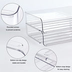 2 Pack Stackable Desk Letter Paper Tray, A4 Clear Plastic Desk File Organizer Letter Tray, Desktop File Paper Organizer with Anti-Skid Design for Office Desktop