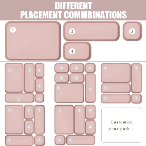 Plastic Drawer Organizers, 18 PCS Bathroom Drawer Organizer Bins, Desk and Vanity Organizer Plastic Tray, Makeup organizer and storage for Bedroom, Kitchen Gadgets Utensils and Office (Pink) - color: Pink, size: 18pcs