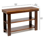 Amazon Basics Sturdy Solid Pine Wood Entryway Bench with Shoe Storage Organizer Rack, Espresso, 10.4"D x 27.56"W x 17.72"H