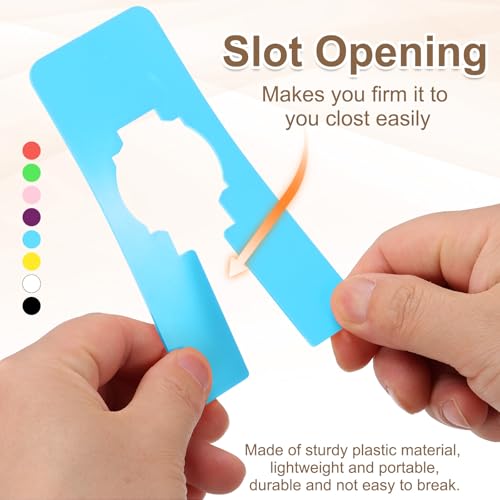 PATIKIL 16 Pcs Rectangle Clothes Dividers, 5 Inch Blank Clothing Rack Divider Sorting Clothes Size Reusable Wardrobe Hanger Separator with Pen, Blue - color: Blue