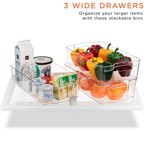 Sorbus Fridge Organizer Bins – Set of 8 Refrigerator Organizers and Storage Containers, Stackable Freezer Bins and House Essentials for New Home, BPA-Free Pantry Drawer Organizers - size: 8 Pack