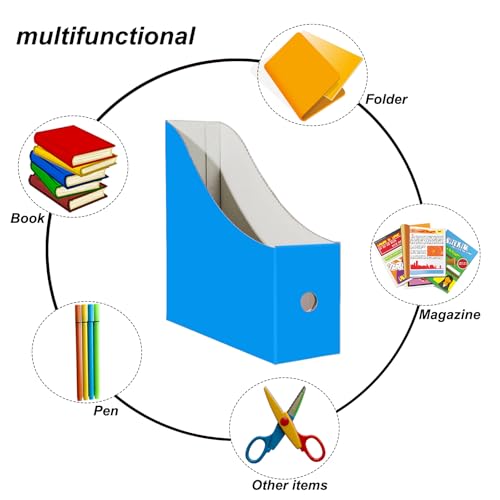 Limitliho 24 Pack Cardboard Magazine Holder for Desk, Book Bins for Classroom Library,Office,Home, 10.6" H x 10.2" L x 3.5" W in Magazine File holder (Fresh color) - color: Fresh color