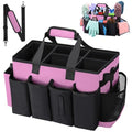Wearable Large Cleaning Caddy Bag for Housekeeper, Clean Supply Organizer with Adjustable Shoulder, Waist & Handle Straps, Detailing Bag for Kitchen Supplies (Pink) - color: Pink