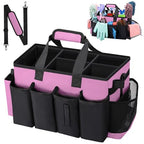 Wearable Large Cleaning Caddy Bag for Housekeeper, Clean Supply Organizer with Adjustable Shoulder, Waist & Handle Straps, Detailing Bag for Kitchen Supplies (Pink) - color: Pink