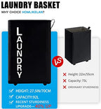92L Extra Large Rolling Laundry Basket with Leather Handle,Tall Laundry Hamper on Wheels,Laundry Bin,Rolling Laundry Cart Black - color: Black/XXL, size: Super Large 27.5"