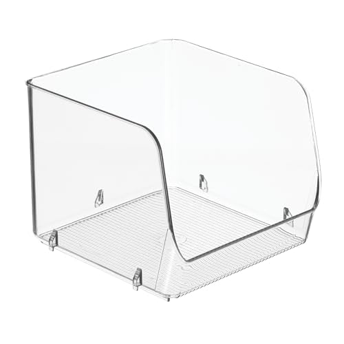 iDesign Stackable Open-Front Storage Bins for Kitchen and Pantry Organization - Set of 6 - Clear - Plastic - style: Pack of 6