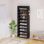 UDEAR 10-Tier Free Standing Shoe Rack Sturdy Shoe Rack Organizer for Closet Entryway Stackable Shoe Shelf with Dustproof Cover,Black - color: Black