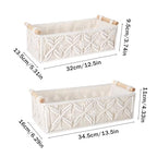 Kifmurase Macrame Storage Baskets 2PCS, Boho Woven Decorative Basket for Organizing with Handle, Countertop Toilet Paper Storage Container for Tank Bedroom Nursery Livingroom Entryway(White)
