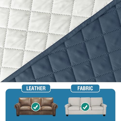 2 Pack Water Resistant Armrest Covers for Chairs and Sofas Couch Arm Covers for Sofa with 3 Pockets for Phone Sofa Arm Protector for Pets, Cats (Berlin Blue) - color: Berlin Blue