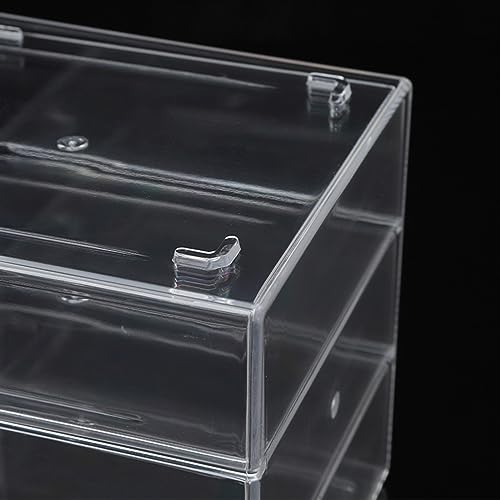 AJIODA Makeup Drawer Organizer Box with 3 Drawers, Acrylic Cosmetic Display Case Vanity Organizer Jewelry Storage Box Stackable Storage for Cosmetics, Skin Care, Bathroom, Countertop, Gold Handle - color: Gold Handle