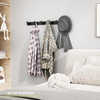 Coat Hook Wall Rack Hanger - Black Coat Rack with 6 Hooks Wall Hooks for Hanging Hat Key Bag Towel Wall Mount Coat Holder - color: Black, size: Rectangle 6 Hooks 1 Pack