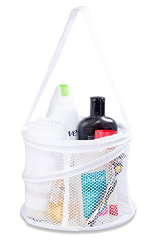 Handy Laundry Portable Shower Caddy – Collapsible Mesh Organizer with Handle, Quick Dry Drainage, Large Compartments for Dorm, Gym, Travel, College Essentials, White - color: White, size: Small