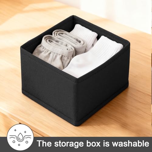 1 Pcs Drawer Organizer Storage Box for Underwear Socks Closet Divider for Wardrobe Dresser Vanity Space Saving Use(Black) - color: Black, size: Small
