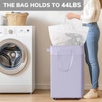 Goodpick Laundry Basket with Wheels 2-Pack, 75L Collapsible Laundry Baskets with Removable Wash Bag, Clothes Laundry Hamper on Wheels, Light Purple - color: Light Purple 2-Pack