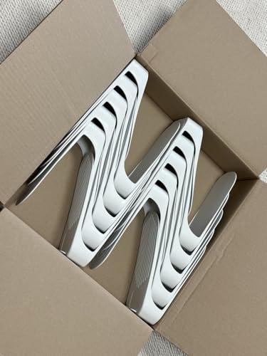 One-Piece Shoe Slot Organizer 10 Pack, Space-Saving Stackers for Closet, Entryway & Shoe Rack | No Assembly Needed - color: White