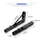 Ravinte 2 Pack 8 Inch Folding Shelf Brackets – Matte Black, Heavy Duty Collapsible Brackets for Tables and Benches – Space-Saving Design - size: 8 Inch