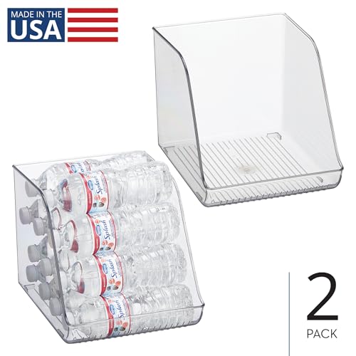 iDesign Plastic Water Bottle Organizer for Fridge, Clear Bottle Holder for Kitchen and Pantry, 2-Pack - style: Pack of 2- Tall