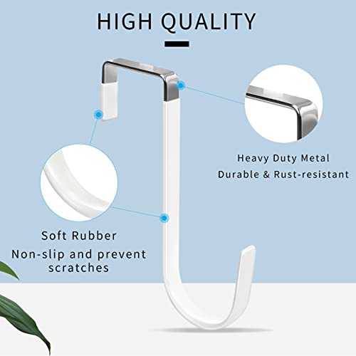 FYY Over The Door Hooks, 10 Pack Door Hangers Hooks with Rubber Prevent Scratches Heavy Duty Organizer Hooks for Living Room, Bathroom, Bedroom Hanging Clothes, Towels, Hats, Coats, Bags White - color: A White, size: Short, style: 10 Pack