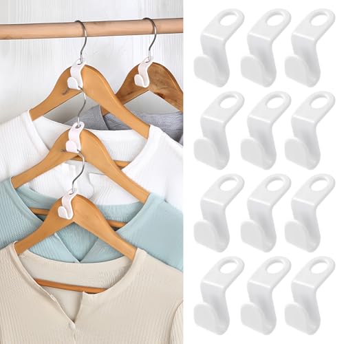 50 PCS Space Saving Hanger - Clothes Connector Hooks, Stacking Space Saver, Plastic Closet Organizers and Storage Extender for Heavy Duty Cascading Connection (White) - color: 50 Pcs White