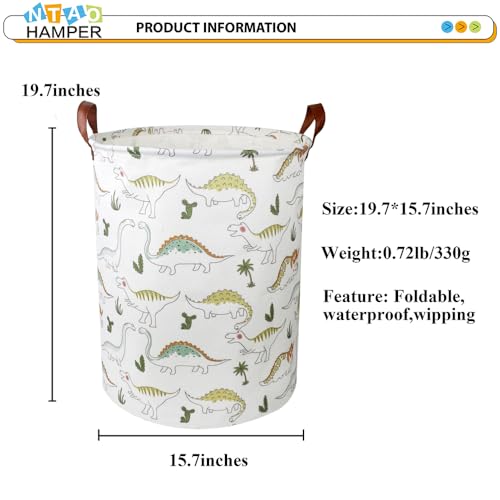 NTAOHAMPER Dinosaur Laundry Hamper, laundry Basket, Waterproof Storage Bin for Bedroom, Clothes Organizer Basket, Room Decor(Light Dinosaur) - color: Light Dinosaur