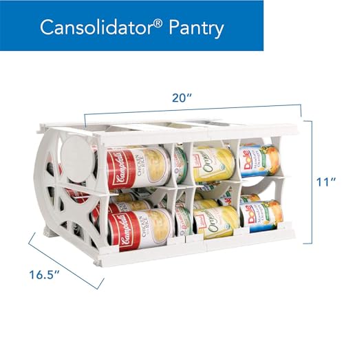 Shelf Reliance Cansolidator Pantry - 2-Pack Can Organizer for Pantry, Stackable Soda Can Storage for Kitchen, Holds 40 Cans of Food or Soda - size: 2 Pack, style: 40 Soup Can