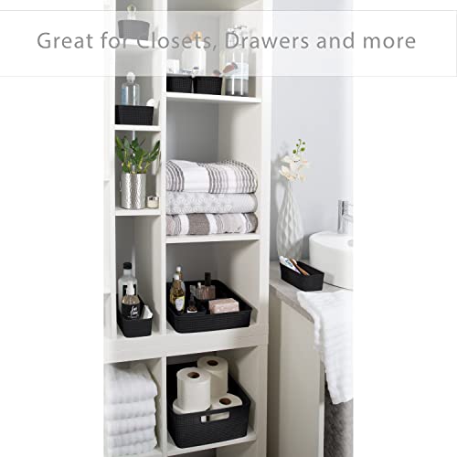 Simplify 10 Piece Organizing Set | Multiple Size Bins | Multipurpose | Office | Desk | Dorm | Bathroom | Storage Basket | Small Items | Accessories | Black - size: 10 Piece