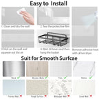Liuoud 5 Pack Shower Caddy Organizer Rack Shelf for Inside Shower, Self Adhesive Bathroom Wall Storage Basket Rustproof Stainless Steel Large Capacity Shampoo Holder, Dark Grey - color: Dark Grey
