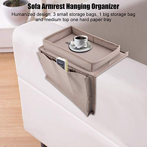 Armchair Caddy, Couch Caddy Chair Side Pocket Organizer Arm Chair Organizer Chair Arm Organizer Sofa Remote Control Holder(Brown) - color: Brown