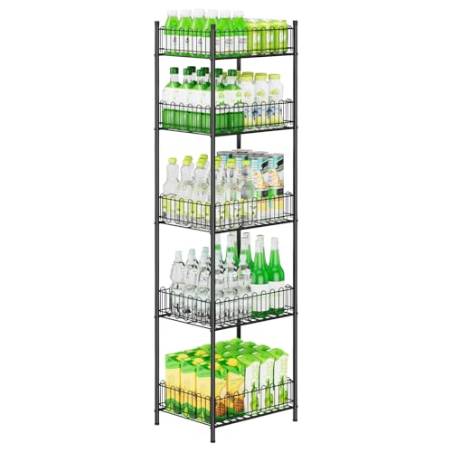 OYEAL Soda Can Organizer for Pantry 5 Tier Water Bottle Organizer Holder for Tumbler Travel Mug Cup, Freestanding Can Storage Organizer for Pantry Kitchen Living Room Organization - size: 5-Tier