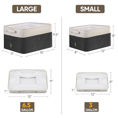 BALEINE 1 Pack Fabric Closet Storage Bins for Shelves, Linen Closet Organizers and Storage, Decorative Baskets for Organizing, Shelf, Clothes, Home, Office (Black, 15''x11''x9.5'') - color: Black, size: 1PCS/Large-15x11x9.5