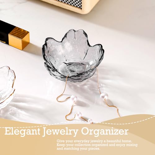 Gifts For Women Trinket Dish Unique Birthday New Home Gifts For Women Her Jewellery Tray Cute Room Decor Aesthetic Bedroom Accessories Ring Dish Holders Small Friendship Christmas House Warming Gifts - color: Smoke Gray