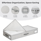 Cupic Cupid Under Bed Storage Containers, 2 Pack Foldable Organizer with Lid for Bedroom, Underbed Storage Box for Blankets, Clothes, Shoes, Grey - size: 31½"L x 15¾"W x 4¾"H