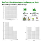 C&AHOME Cube Storage, 9-Cube Bookshelf, Plastic Closet Cabinet Organizer, DIY Stackable Bookcase, Modular Shelving Units Ideal for Home, Office, Kids Room, 36.6" L x 12.4" W x 48.4" H Milky UPCS09M - color: Milky