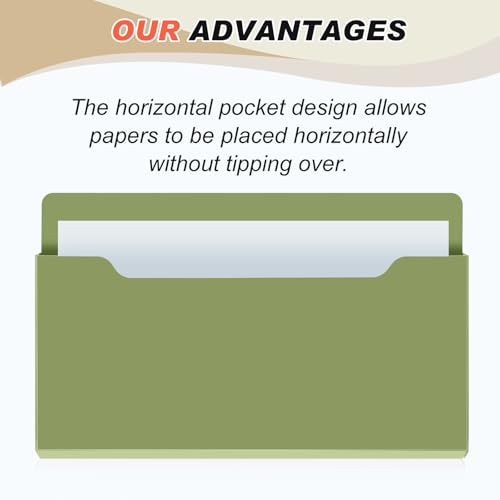 Fuutreo 6 Pcs Magnetic Wall File Organizer Magnetic Wall File Holder Refrigerator Magazine Holder for Mail Letters Paper(Dark Vintage,Horizontal-large) - color: Dark Vintage, size: Horizontal-Large