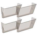 Gawerk Clear Acrylic Single Pocket, Plastic Hanging Wall Mount File Holder for Office Home (Gray, 4 Pack) - color: Gray, size: 4 Pack