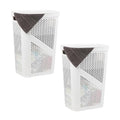 Mind Reader 60L Slim Laundry Hamper, Clothes Basket, Lid, Ventilated, Plastic, Set of 2, White - color: White, size: 2-Pack