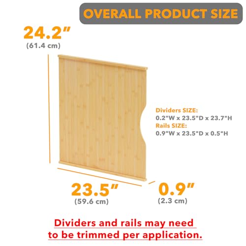 SpaceAid 10 Pack Tray Dividers for Cabinets, Bamboo Kitchen Cookie Baking Sheet Organizer for Cabinet, Vertical Pan and Trays Organizers for Pantry Storage - size: 10 Pack (23.5"D x 23.7"H)