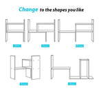 Sorfity Expandable Wood Desktop Bookshelf Desktop Organizer Office Storage Rack Wood Display Shelf - Free Style Display True Natural Stand Shelf Rack Assemble - color: White