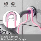 DAOYA Shower Caddy Hanging, Pink Over the Shower Head Caddy with Soap Holder, Bathroom Organizer with Hooks for Razors and Bath Sponges - color: Pink