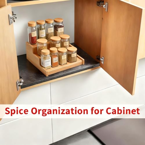 JinDoWin 2 Pack Cabinet Spice Rack Organizer - Enhanced Cabinet Spice Organizer, Practical Spice Rack Organizer for Cabinet and Efficient Cabinet Spice Organizer (2, 9 Inch) - size: 9 Inch