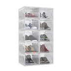 AWTATOS Shoe Storage Boxes, Thickened Shoe Storage Organizer with Clear Magnetic Door, Stackable Shoe Container with Lids, Collapsible Large Shoe Rack, Fit up to US Size 15, 10 Pack - size: 10 pack