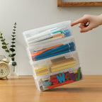 Clear Translucent Pencil Cases and Pencil Boxes, 8-Pack Stackable Plastic Pencil Box with Snap Lid – Large Marker Organizer for Art Supplies and Desk Organization – Rectangular Large - size: Clear Rectangular Large - 8 Pack