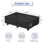 Babenest 4-Pack Under Bed Storage Organizer with Clear Zippered Lid, Foldable Rolling Underbed Drawers on 6 Wheels, Space Saving Clothes, Shoes, Toy Storage for Bedroom, Dorm, Closet - size: 4 Pack