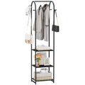 Garment Rack, Coat Rack With 3 Shelves and 4 Hooks, 71" H Clothes Stand For Hanging Clothes, Hanging Rod For for Bedroom, Hallway, Entryway, Office, Living Room, Black - color: Black, style: with Arched Top