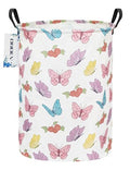 Round Waterproof Laundry Basket,Foldable Storage Basket,Laundry Hampers With Handle,Gift Basket,Suitable for Children's Room and Toy Storage (Butterfly) - color: Butterfly